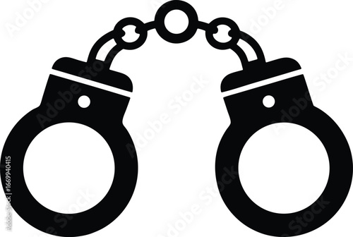 Justice handcuffs vector icon.
