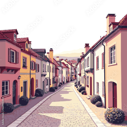 Old European street architecture view