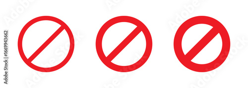 Free Download Red forbidding symbol set. Prohibition, forbidden icons. Vector illustration. Editable stroke. Flat design. Isolated on a white background. - GFXLoad