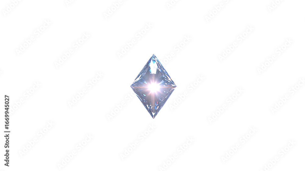 Fototapeta premium radiant diamond sparkling with light isolated on white background