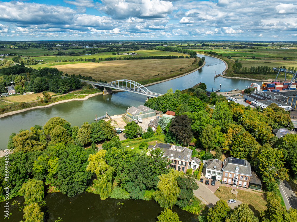 Obraz premium aerial view of a bridge in the netherlands