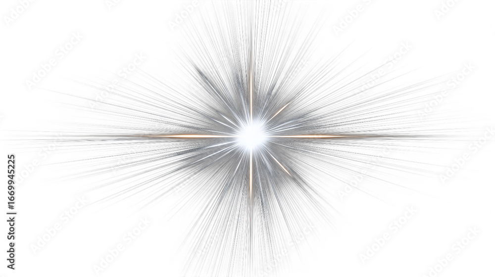 Fototapeta premium Radiant lightburst isolated on white background