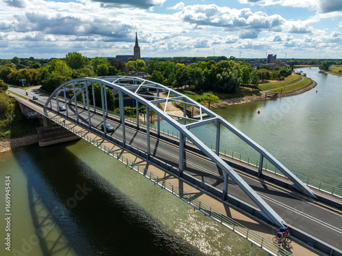 aerial view of a bridge in the netherlands
