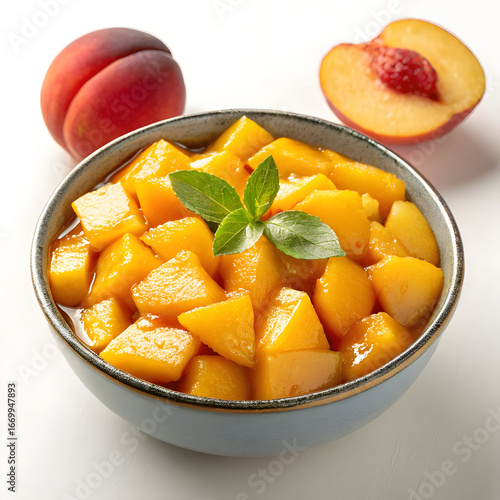 Delicious diced peaches a sweet and juicy treat