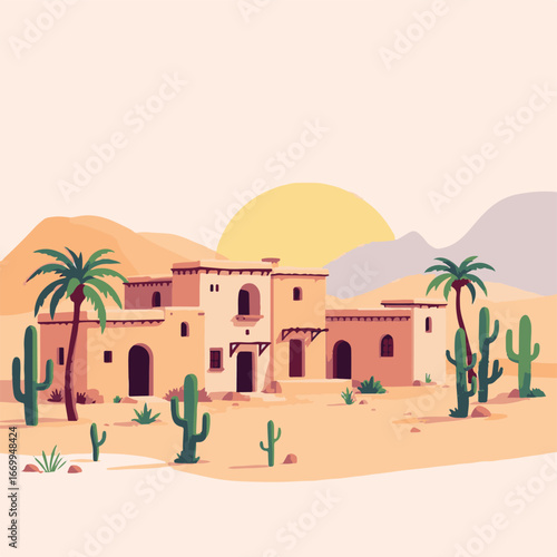 Traditional Desert Village Architecture