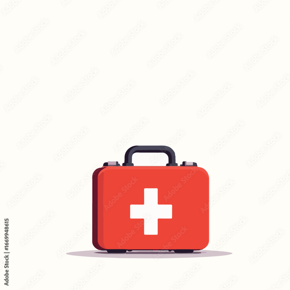 Obraz premium First Aid Kit with Cross Symbol