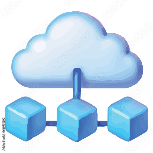 Cloud Storage Icon for Blockchain Crypto Data