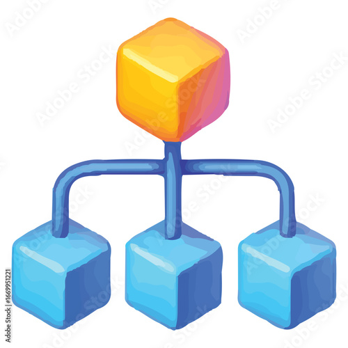 Dynamic Blockchain Node Icon for Crypto Structure