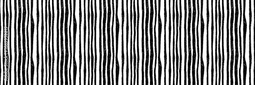 Vector seamless pattern with vertical black and white stripes in hand drawn style. Irregular crayon texture creates organic and imperfect brush lines