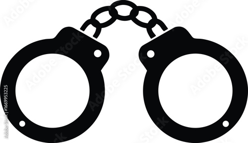 Black handcuffs vector icon.