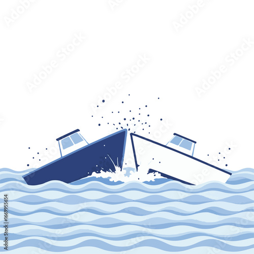 Shipwreck sinking disaster illustration