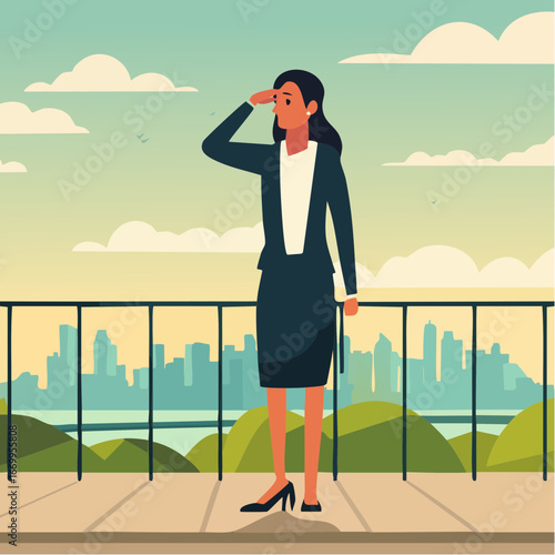 Business woman looking into the distance