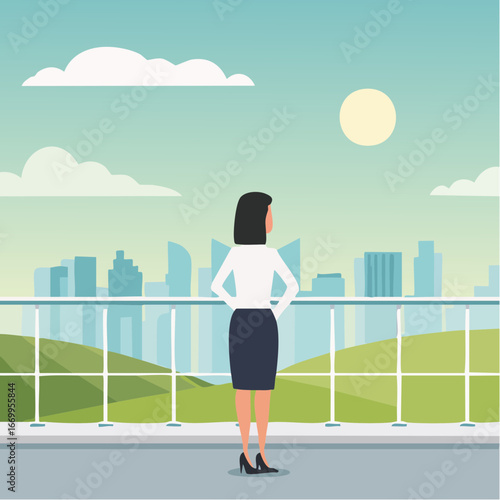 Business woman looking into the distance