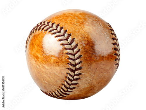 Wooden Baseball Bat on White Background