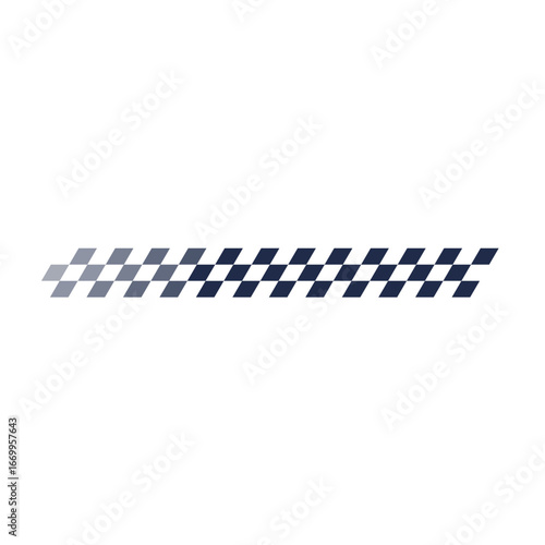 Checkered racing flag design element.