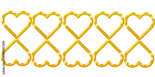 Elegant Golden Love Pattern On transparent background