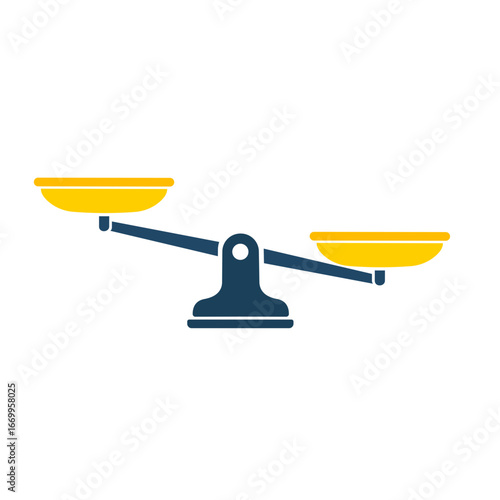 Balanced scale, a graphic representation of equilibrium.