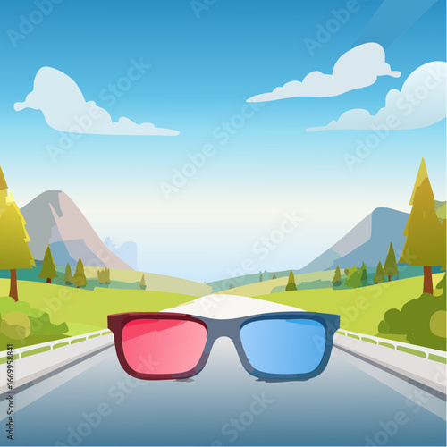 3d glasses vector