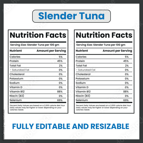 Slender Tuna Fish Vector Drawing