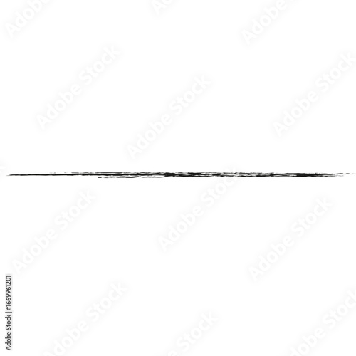 A single hand-drawn horizontal black line with a rough, textured edge on a clean white background.