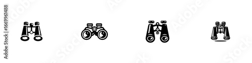 Binocular Icons, minimalist monochrome icons