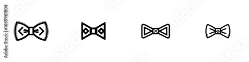 Bow Tie Icons: Classic and Modern Styles, minimalist monochrome icons