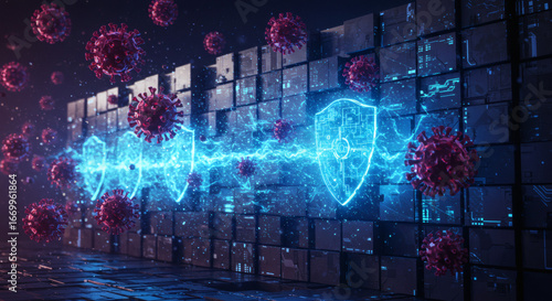 Digital Shield Protecting Against Viral Threats - A Conceptual Illustration