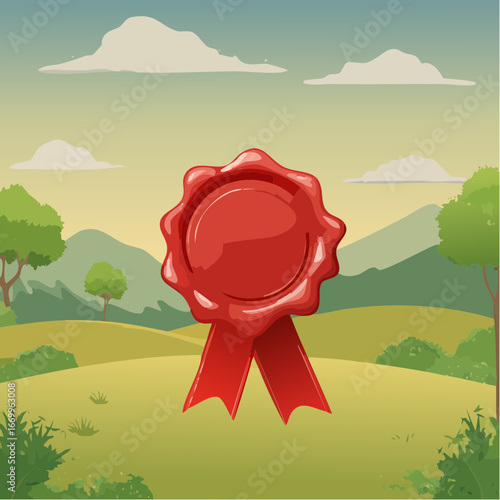 Red blank seal wax vector