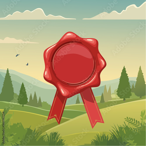 Red blank seal wax vector