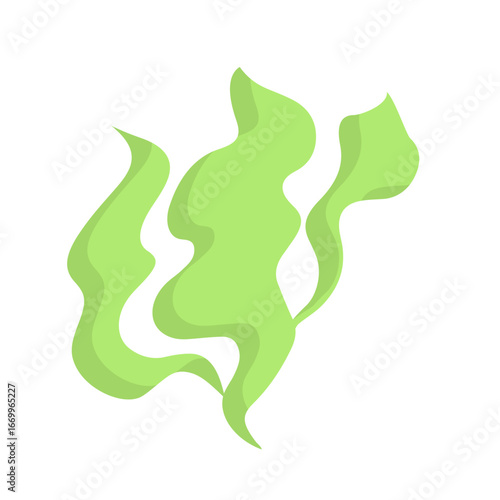 Illustration of green wavy gas or smoke plumes, representing a bad smell or unpleasant odor.