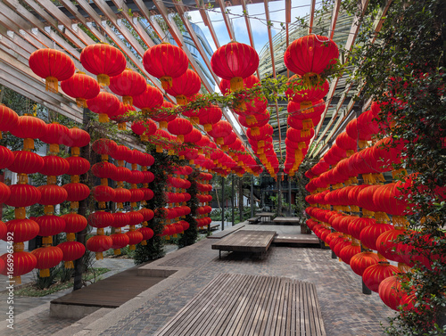Red lanterns in the city, Sydney, Australia