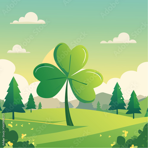 Flat shamrock icon VECTOR