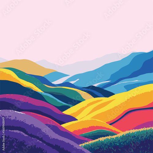 Rice terraces farming land hillside view