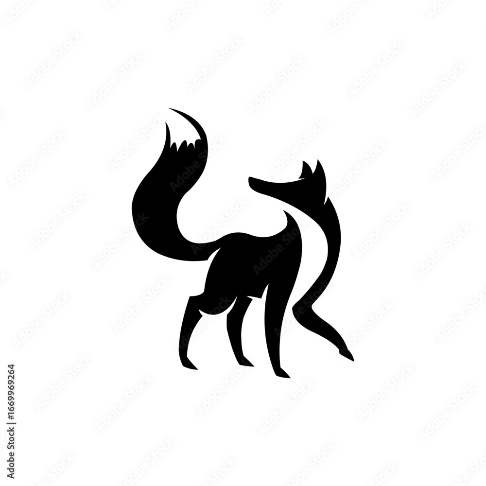 Fototapeta premium head wolf silhouette logo design vector