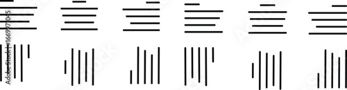 Align line icon set with solid black and outline vector illustration style. Collection of text alignment, justify, left, right, center, vertical, and formatting symbols for UI, UX, apps and web design