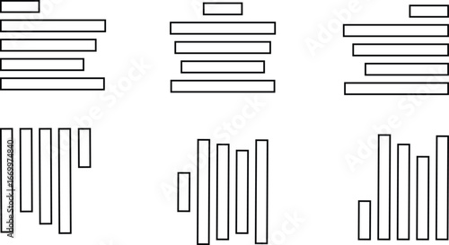 Align line icon set with solid black and outline vector illustration style. Collection of text alignment, justify, left, right, center, vertical, and formatting symbols for UI, UX, apps and web design