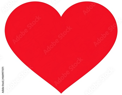 Simple red heart shape on white background