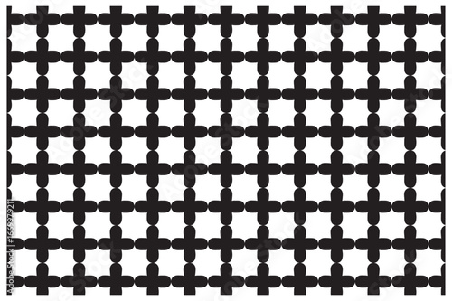 Seamless black and white floral silhouette pattern, vector illustration.