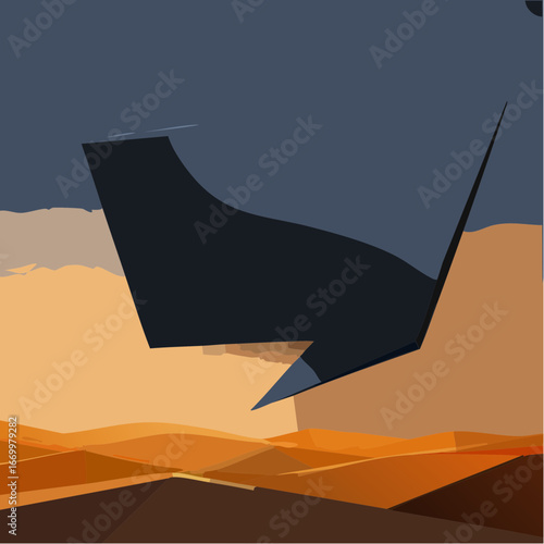 Black glossy origami blank bubble speech vector