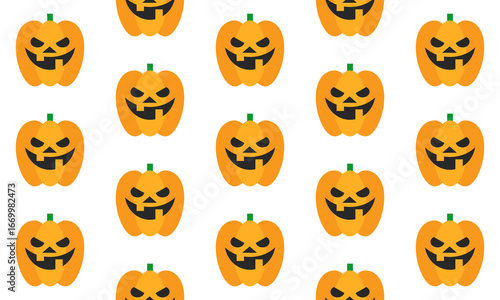 Halloween Pumpkins Seamless Pattern. Halloween illustration. Design element for card, poster, text decoration.