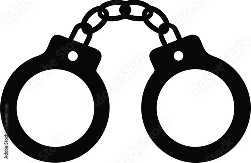 Security handcuffs vector icon.