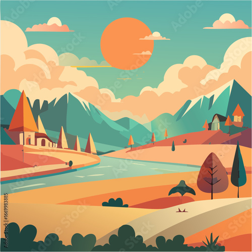Retro repetitive background with-tear shape elements vector
