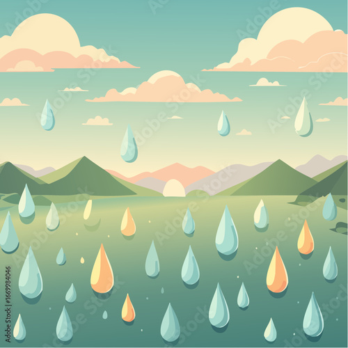Repetitive background with tear shape elements vector