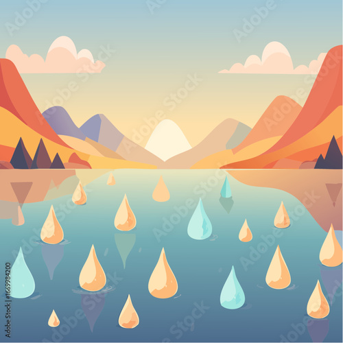 Repetitive background with tear shape elements vector
