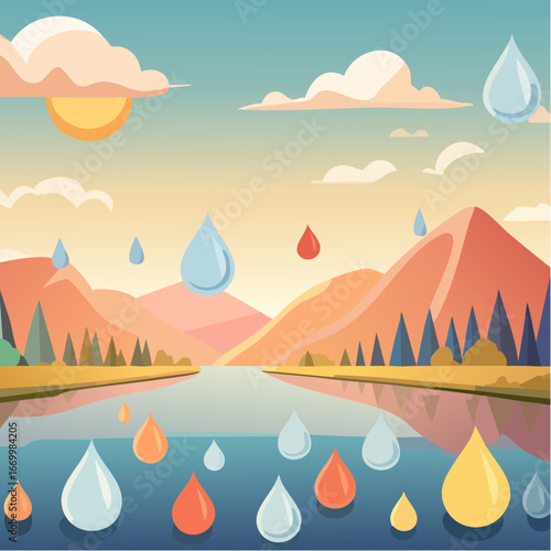 Repetitive background with tear shape elements vector