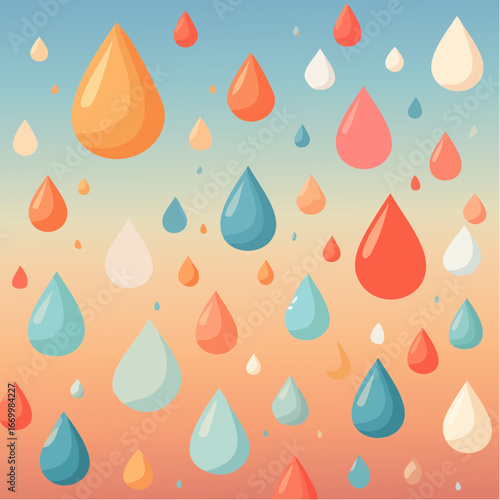 Repetitive background with tear shape elements vector