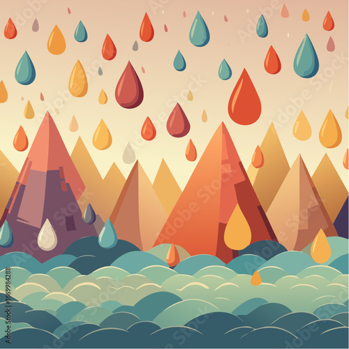 Repetitive background with tear shape elements vector