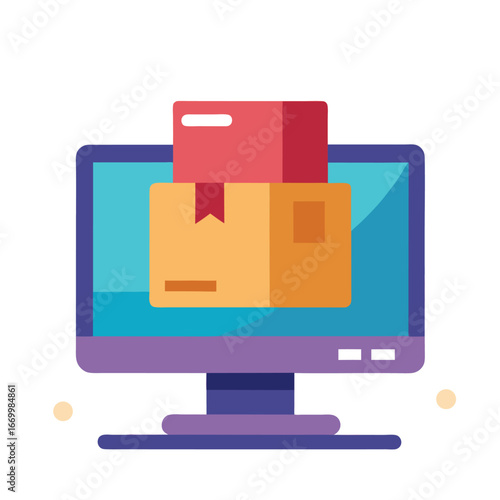Flat vector illustration of an online order package with a white background suitable for e commerce and shipping services