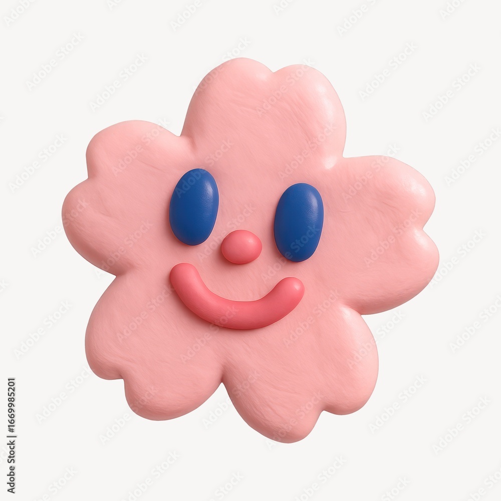 Fototapeta premium Playful pink flower face
