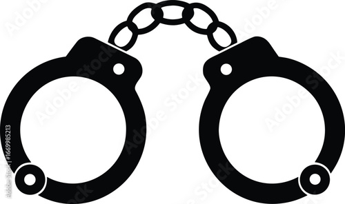 Simple handcuffs vector icon.